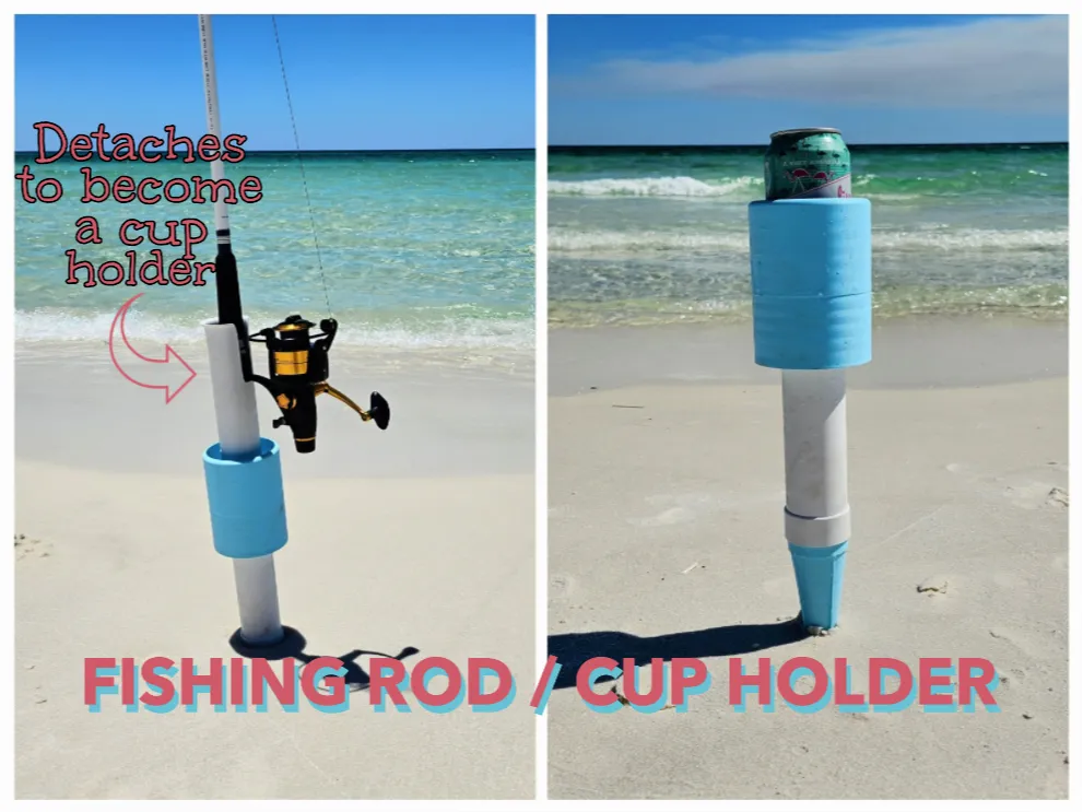 Fishing Rod / Cup Holder for the Beach by emmaginn MakerWorld