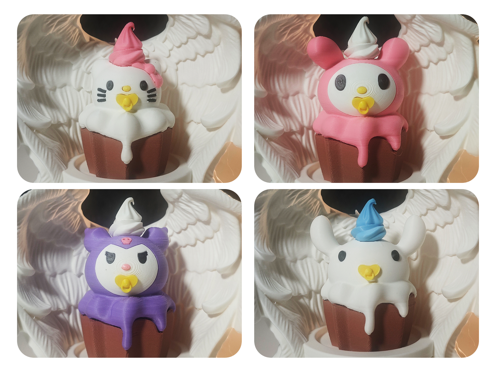 Miniatura 1 do modelo 3D 三丽鸥小蛋糕 hellokitty 库洛米 美乐蒂 玉桂狗