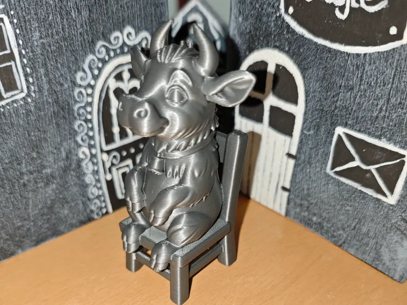Cow on chair