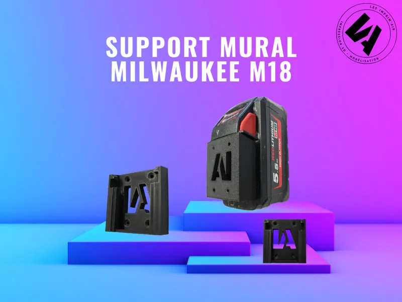 Support mural batterie Milwaukee M18