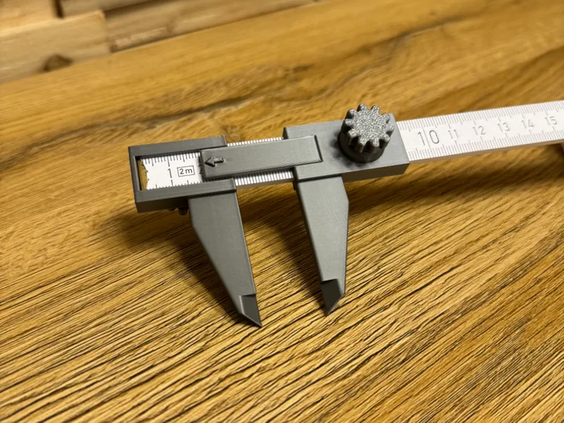 Vernier caliper for meter sticks
