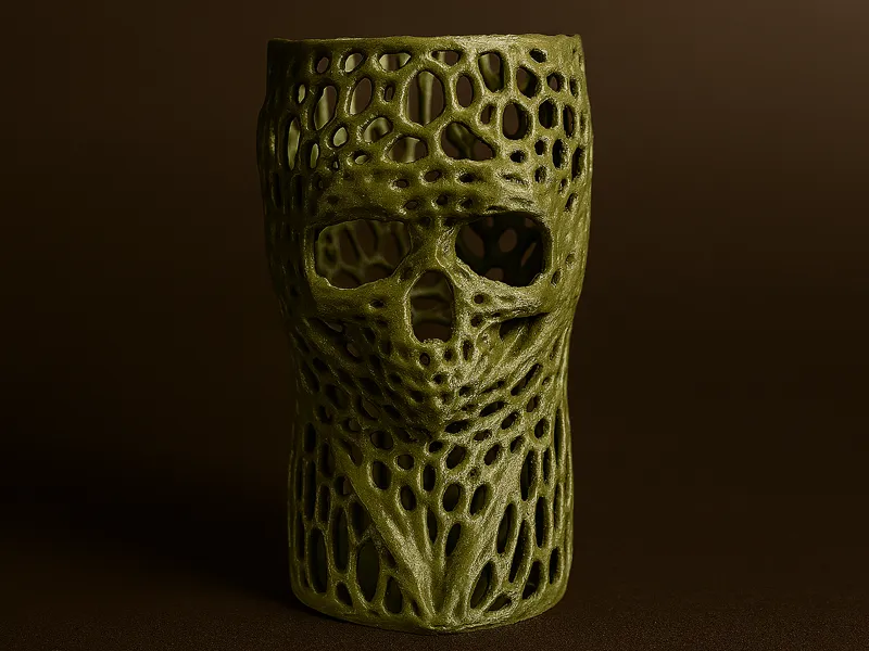 Voronoi Skull Pencil Holder