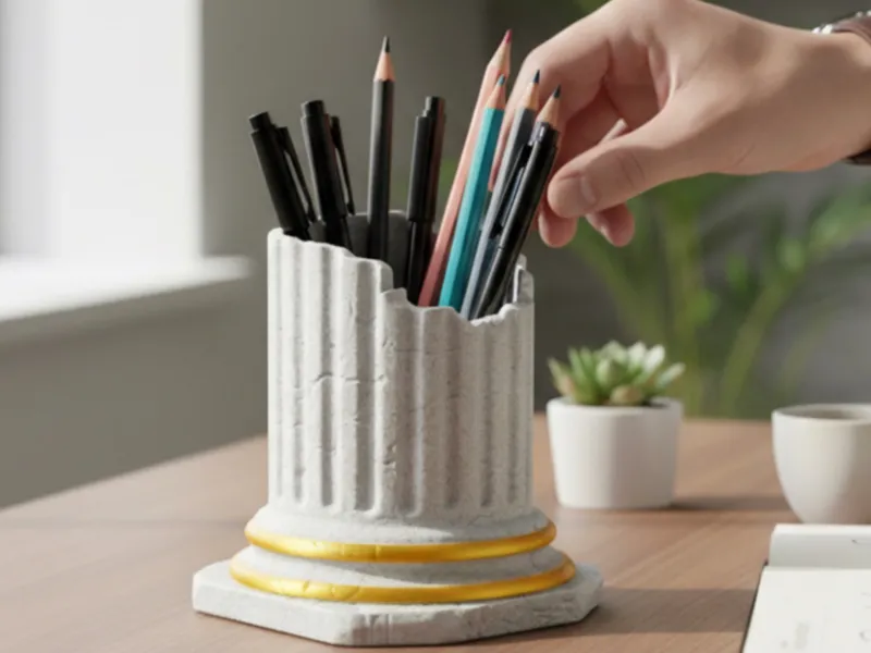 Roman Column Desk Organizer