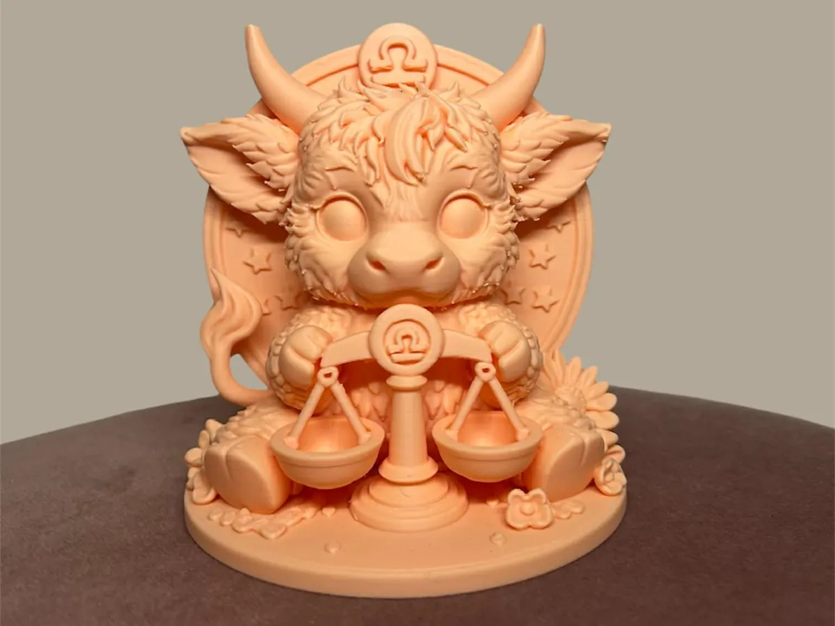 Highland Cow Zodiac Sign Libra - Free 3D Print Model - MakerWorld