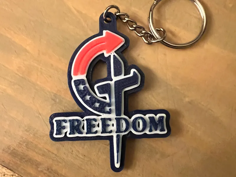 Charlie Kirk Freedom Cross Keychain or Bag Tag
