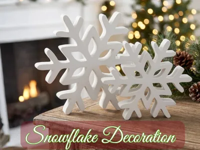 Standing Snowflake Decor, Winter Mantel Display
