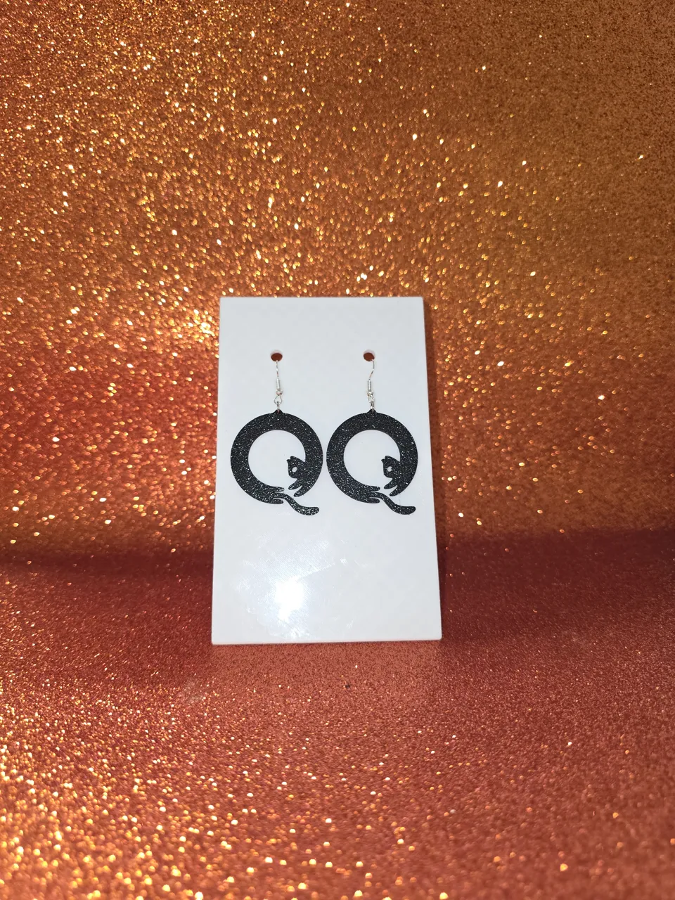 Q cat earrings view 2