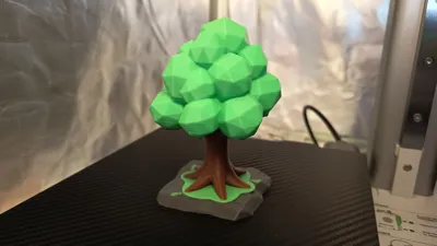 Cartoon tree low poly - Free 3D Print Model - MakerWorld