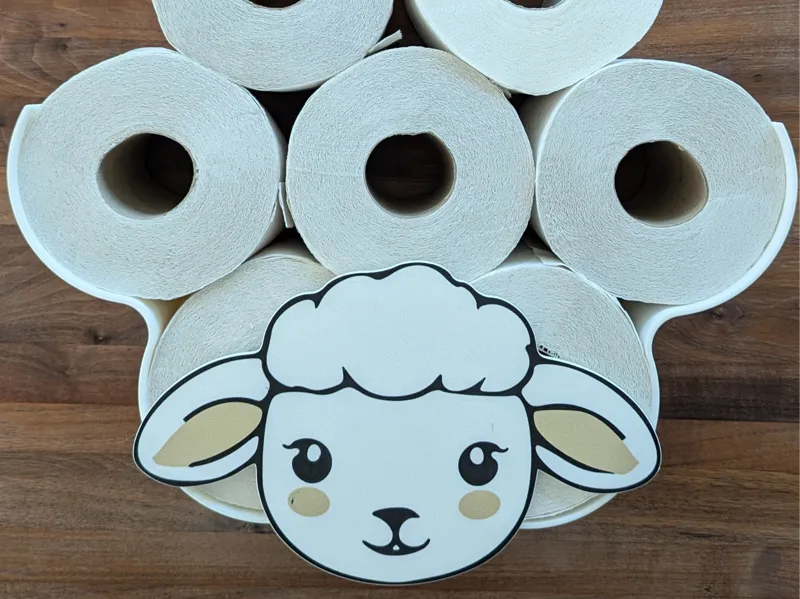 Toilettenpapierrollenhalter Schaf für 8 Rollen