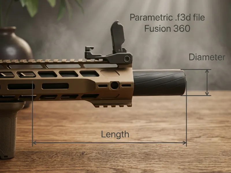 Integrated Suppressor Airsoft Model Parametric.f3d