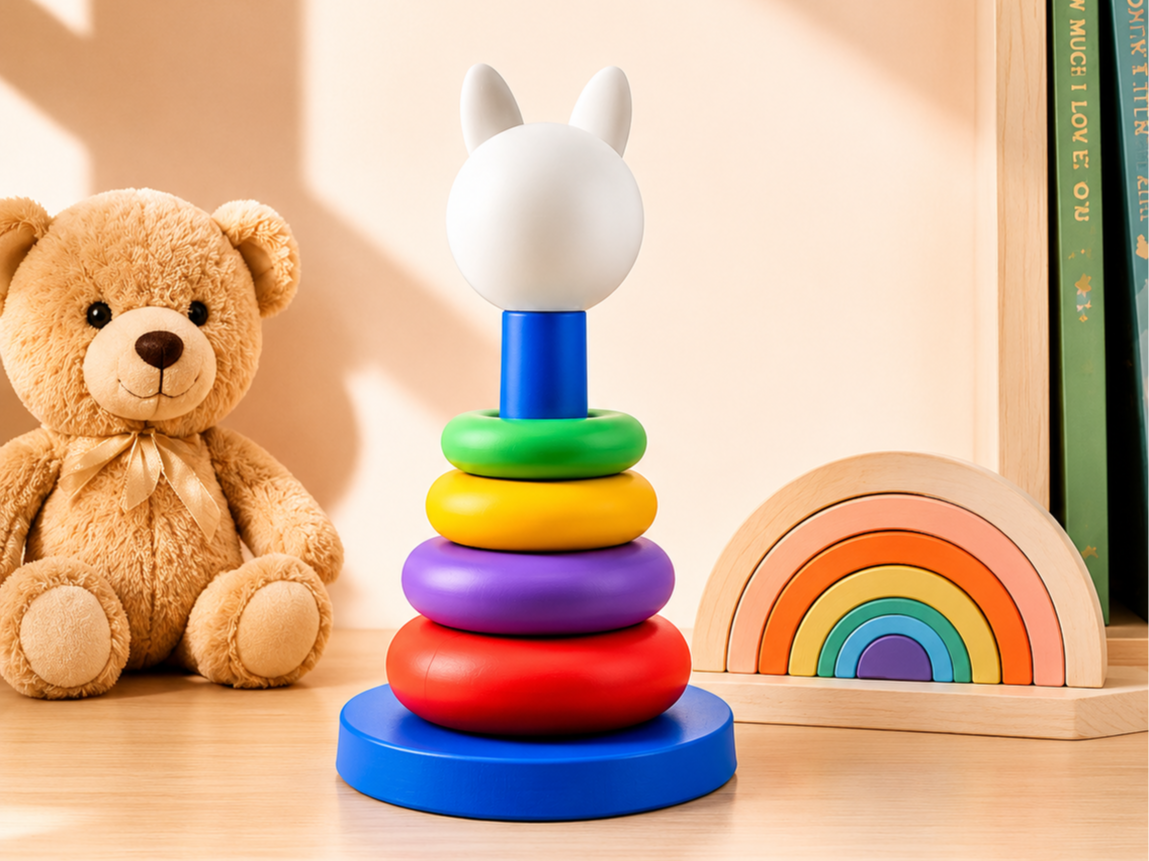 Bunny Rainbow Stacking Rings Toy