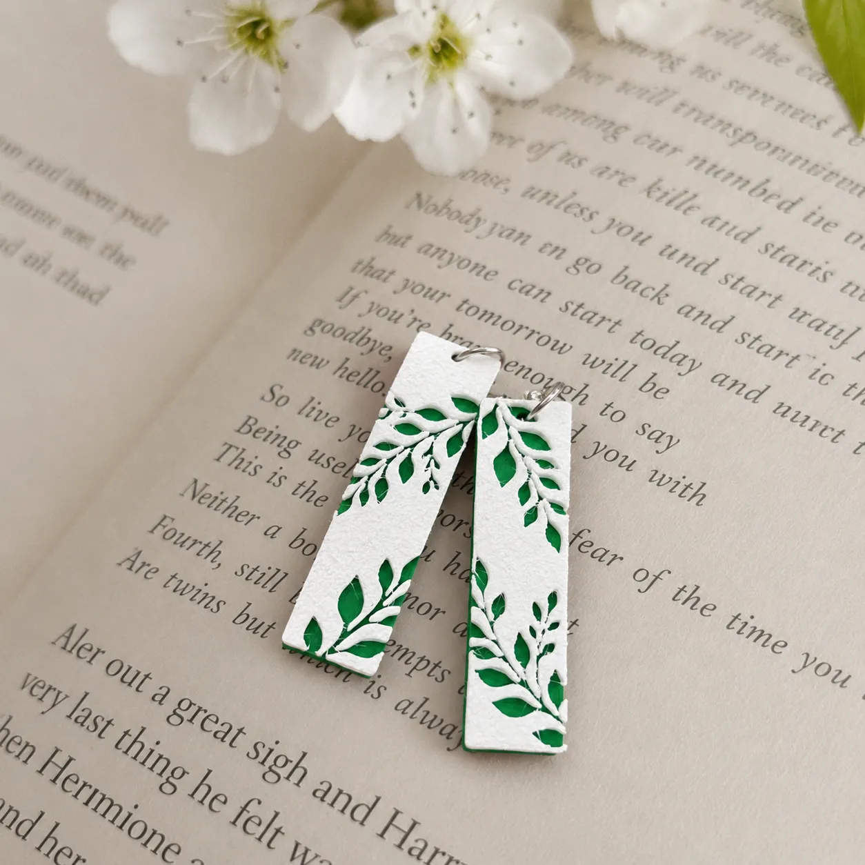 Misty Leaf Silhouette Earrings view 2