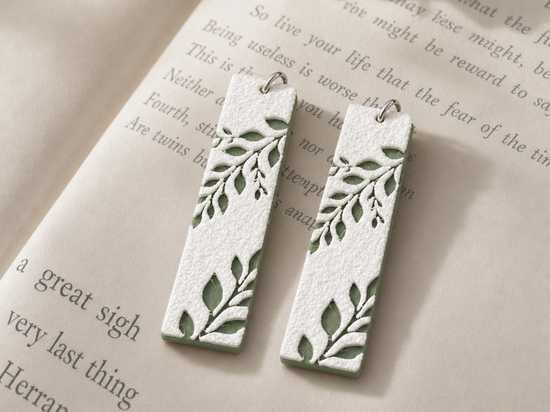 Misty Leaf Silhouette Earrings