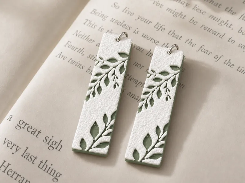 Misty Leaf Silhouette Earrings