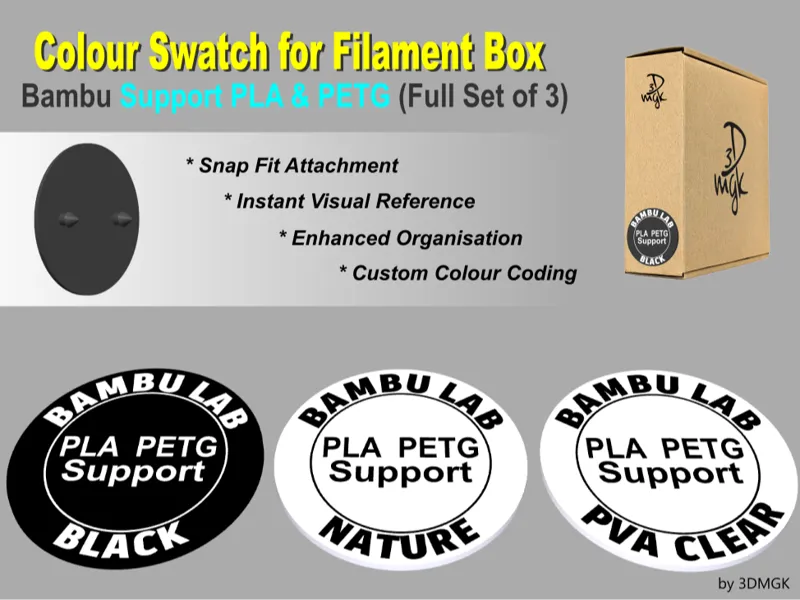 Filament Box Swatch - Bambu SUPPORT PLA & PETG