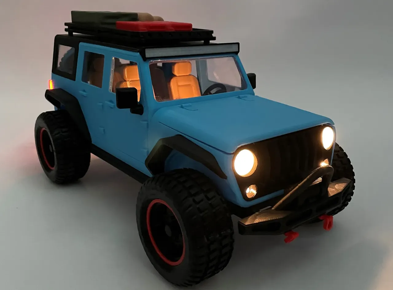 JEEP WRANGLER with LED lights - SCALE 1:12 view 3