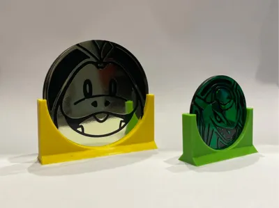 Pokémon, tcg coin stands, both big and small.