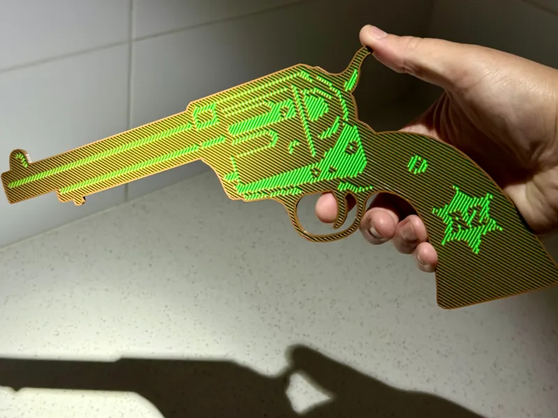 Holographic Effect Western Revolver (Double Sided)