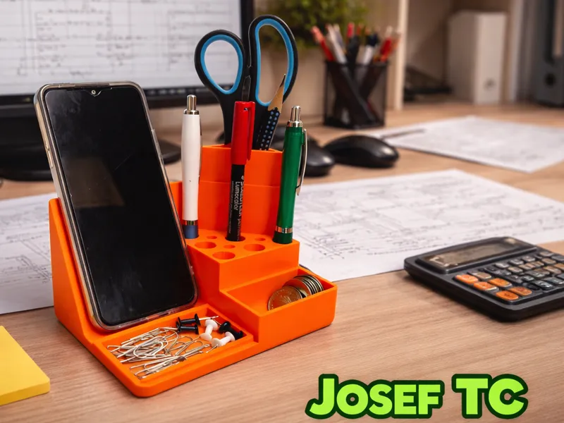 Organizer for mobile phone and pens.
