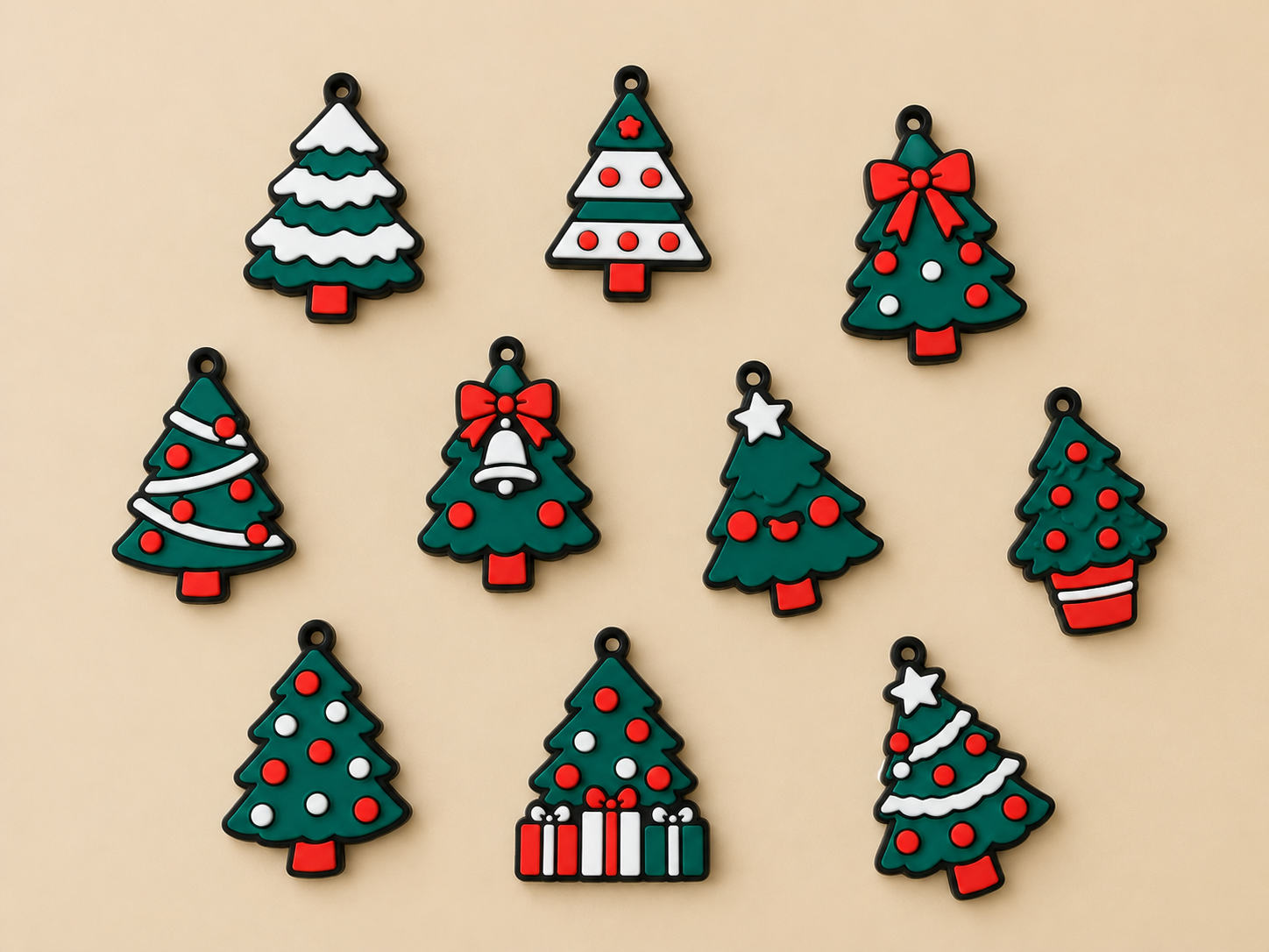 Christmas Tree Keychains – 10 Designs - 1