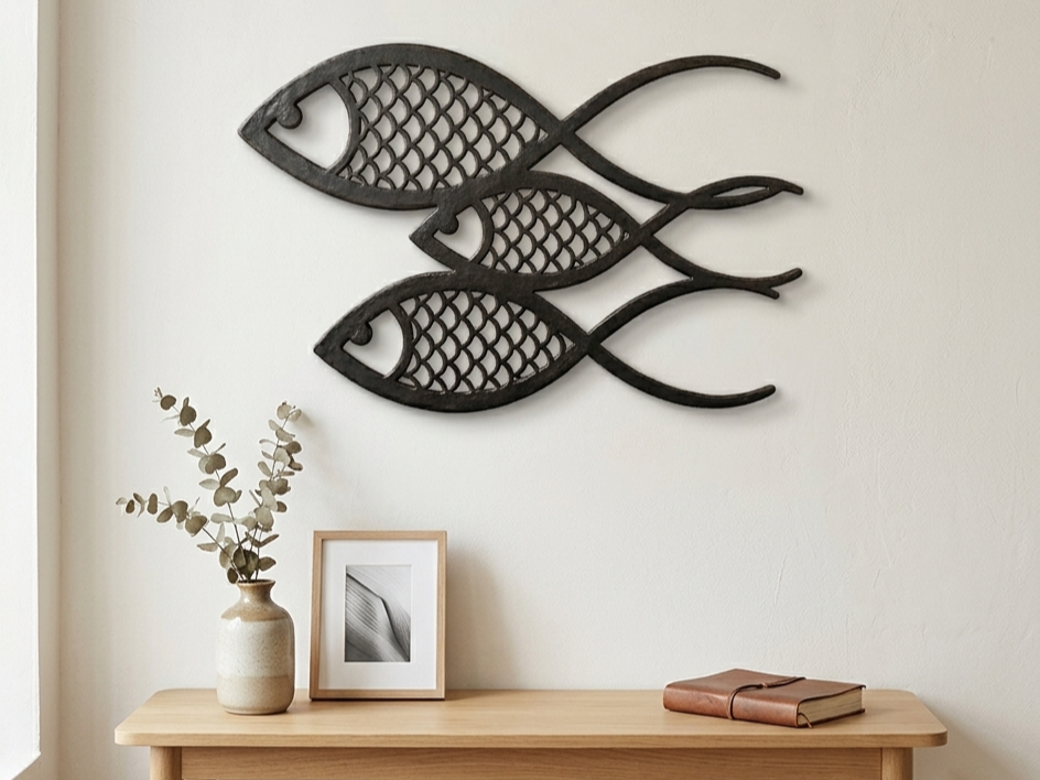 Geometric Trinity Fish - Minimalist Decor