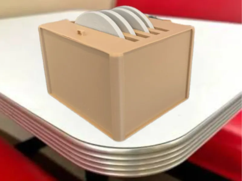 diner coasters with cd holder