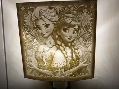 Frozen Anna & Elsa 17mm Nightlight