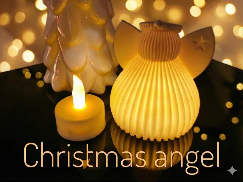 dicker Weihnachtsengel (elektronisches Teelicht)