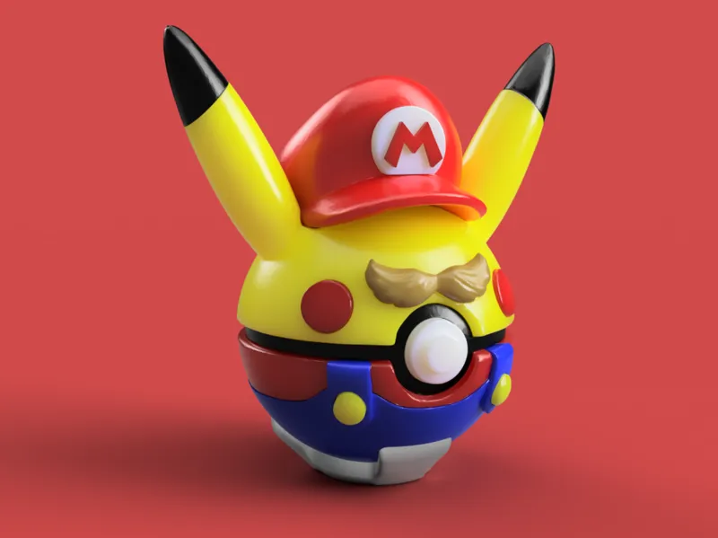 NO AMS - Pikachu Mario Pokeball