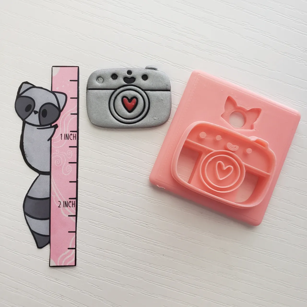 Cute Valentine Camera Polymer Clay Earring Cutter view 3