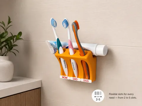 Toothbrush holder with Name Tags