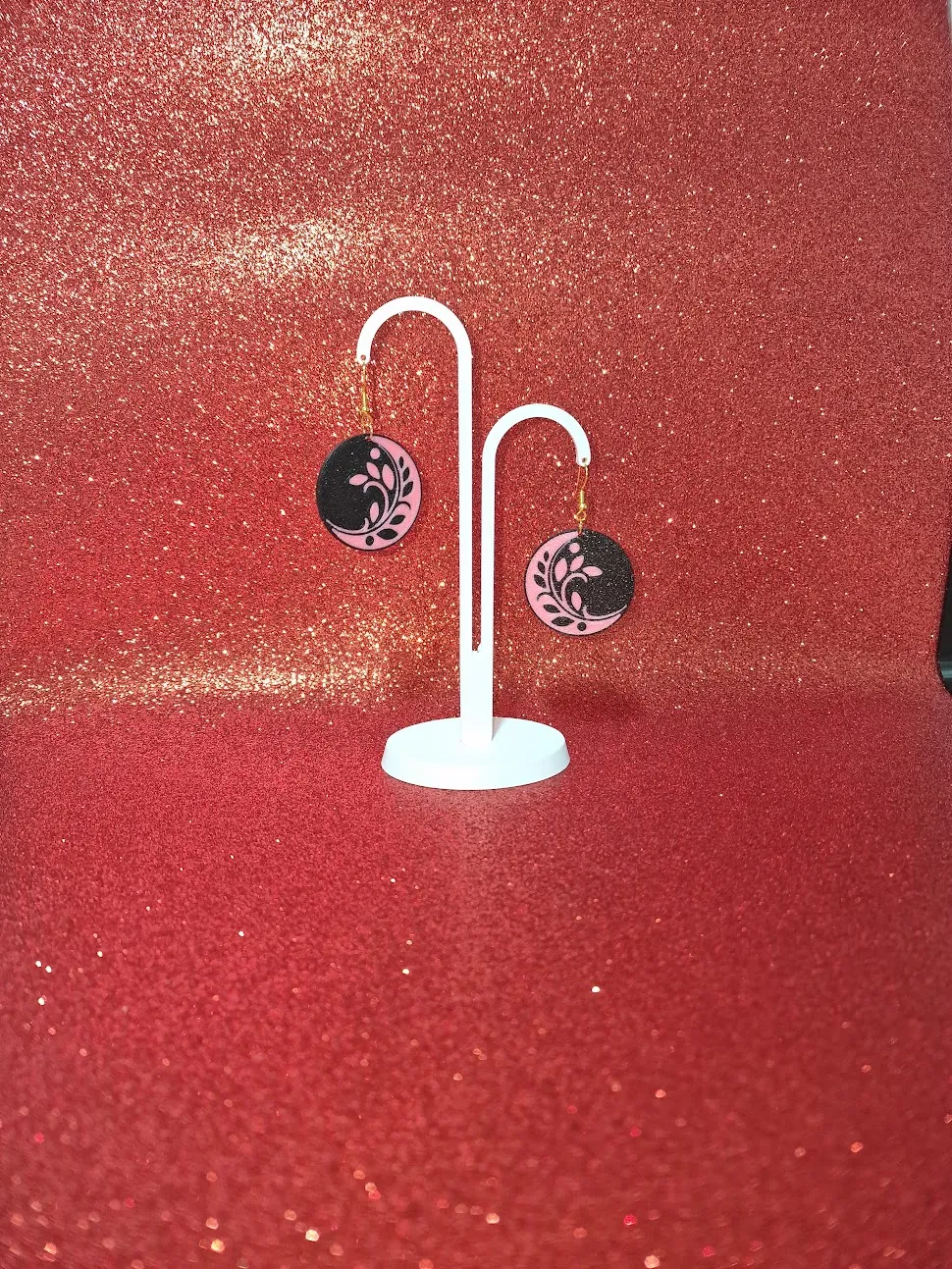 Floreal ying yang earrings view 3