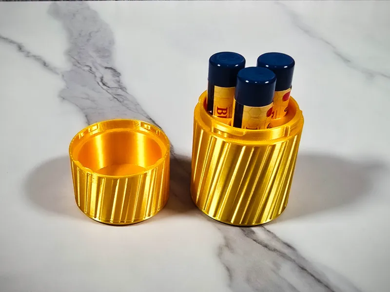 ChapStick Holder, 3 Slot Twist Lock Lip Balm Case