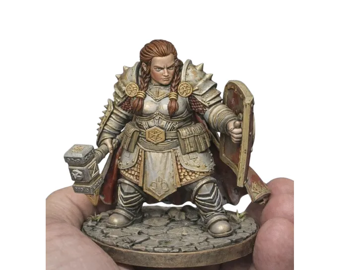 Dwarf Female Fighter Miniature - Free 3D Print Model - MakerWorld