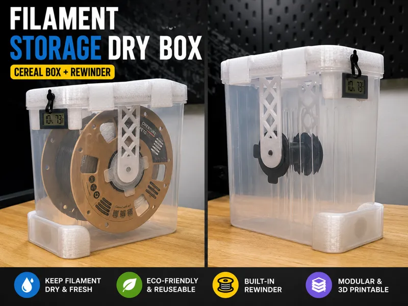 Filament Storage Dry Box with Rewinder