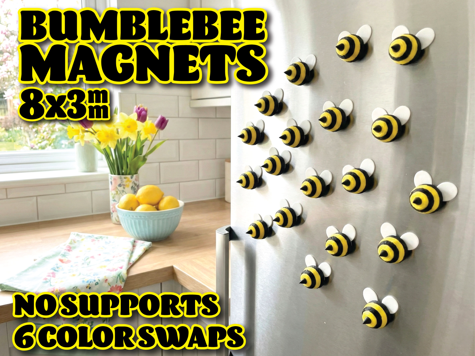 Cute Simple Bumble Bee Booty Fridge Magnets