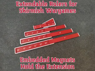 Extendable Ruler for Wargames - Embedded Magnets