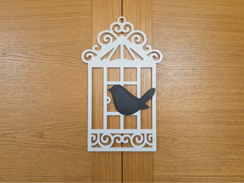 Dekoracyjna Klatka z Ptaszkiem Wall Art