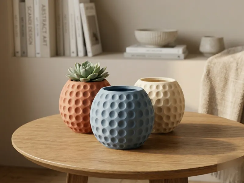 Golf Ball Bubble Round Modern Vase
