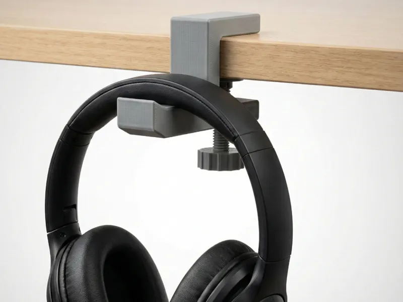 Adjustable Screw-Clamp Headphone Hanger (Stand)