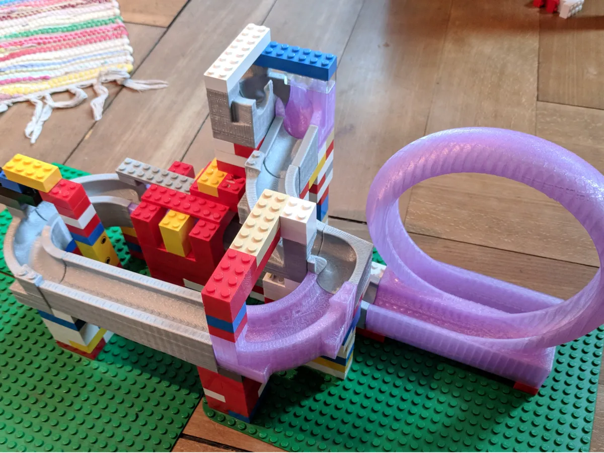 Circuit de billes compatible briques LEGO