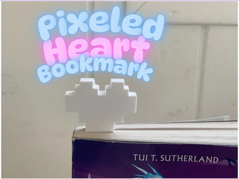 pixeled heart bookmark