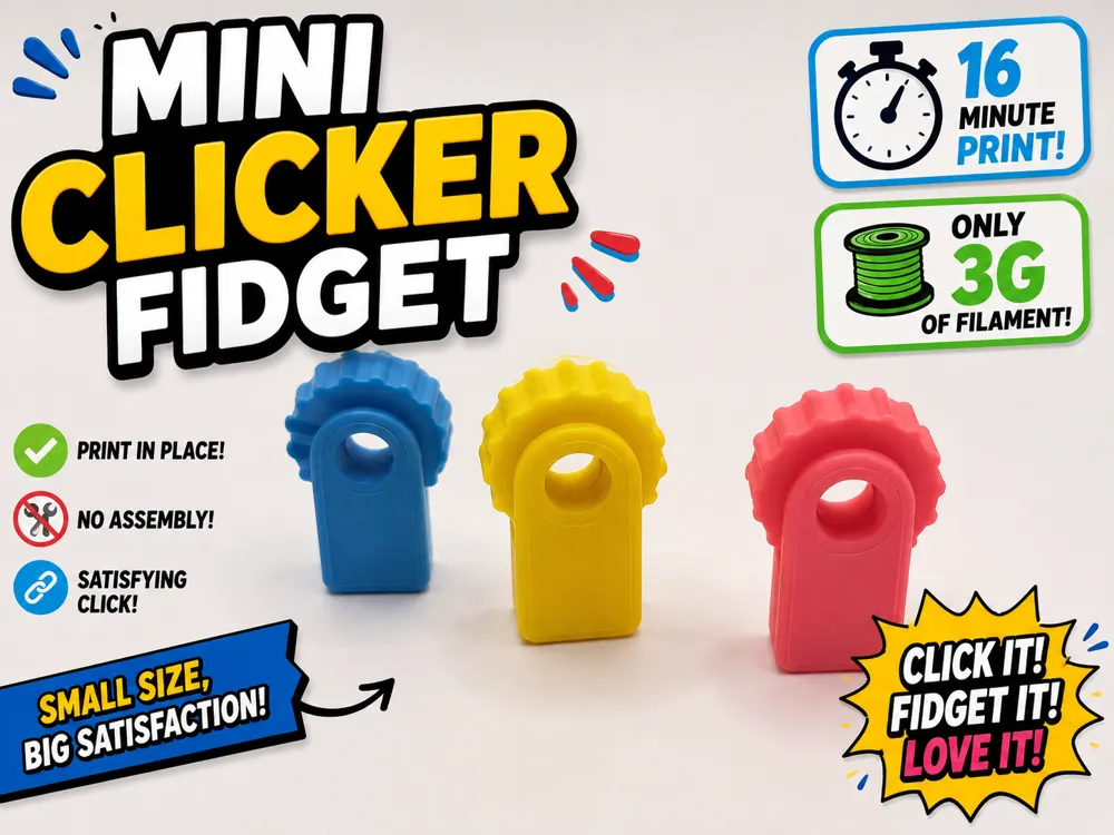 Objeto manipulable: MINI CLICKER FIDGET. Referencia del modelo original.