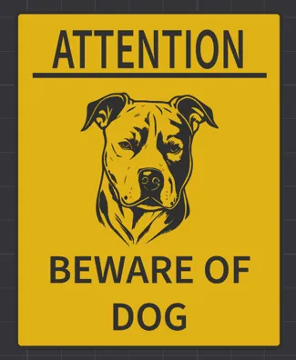 BEWARE OF DOG POSTER American Staffordshire