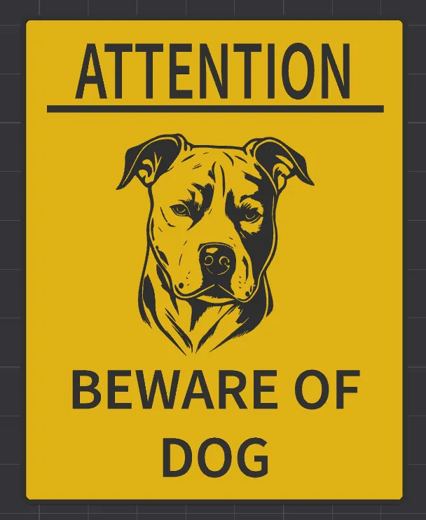 BEWARE OF DOG POSTER American Staffordshire