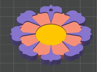 Stylized Flower Keychain