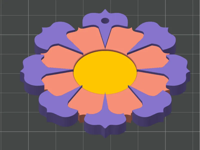 Stylized Flower Keychain