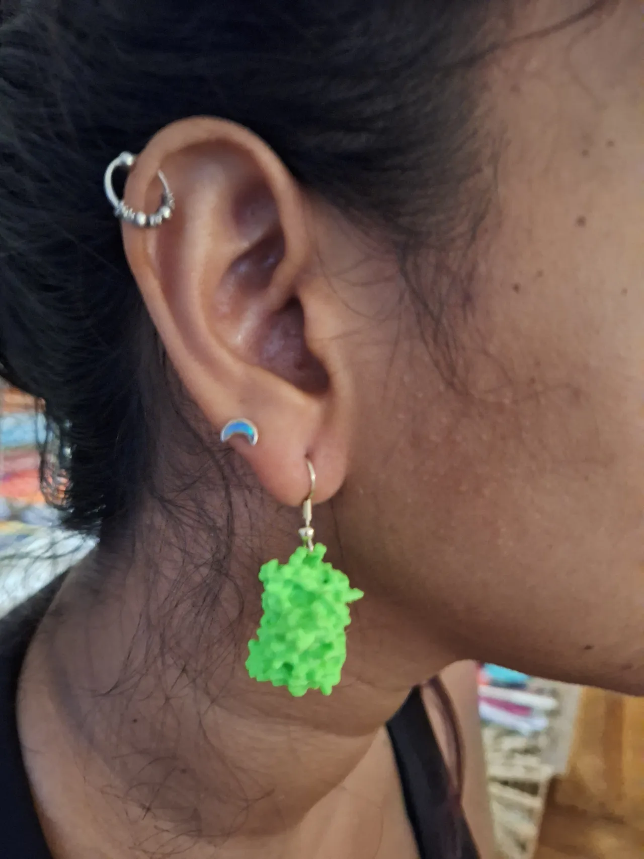 sfGFP (Green Fluorescent Protein) earrings view 3