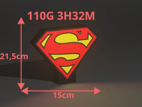 SUPERMAN LOGO LEDBOX MARVEL WALLART DECOR LAMP