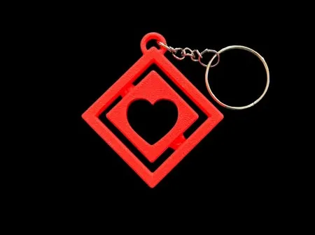 Spinning Heart Fidget Keychain